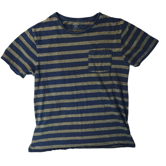 J. Crew Factory Other - J.Crew Mens‎ Slim T-Shirt Large Navy Gold Striped Pocket Casual Classic Vibe